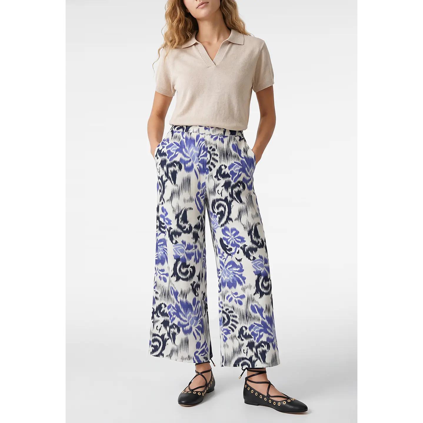 Pantalón Palazzo Mujer Azulino 1