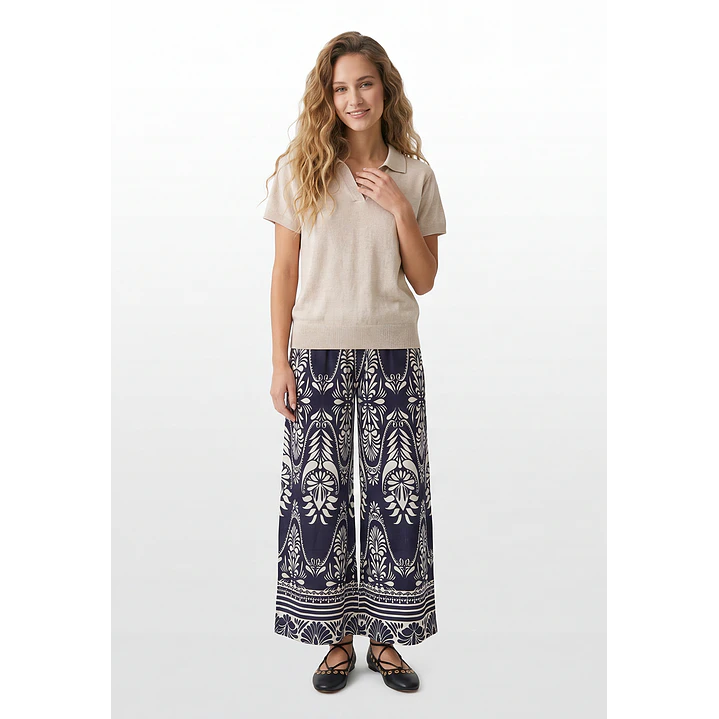 Pantalón Palazzo Mujer Azul 2