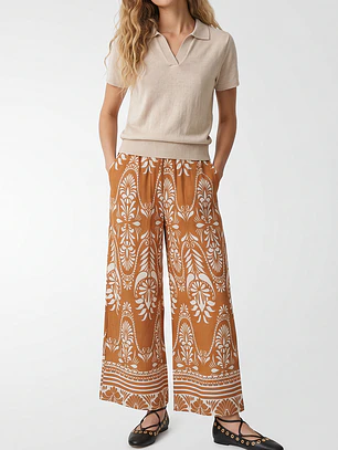 Pantalón Palazzo Mujer Caramelo