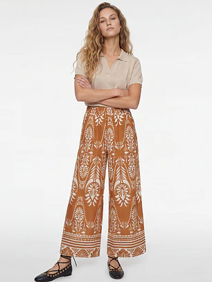 Pantalón Palazzo Mujer Caramelo