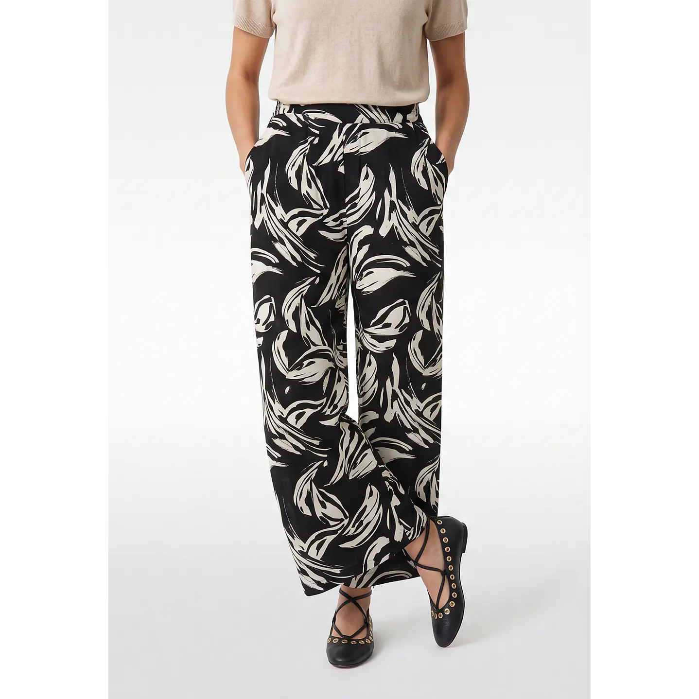 Pantalón Palazzo Mujer Negro 1