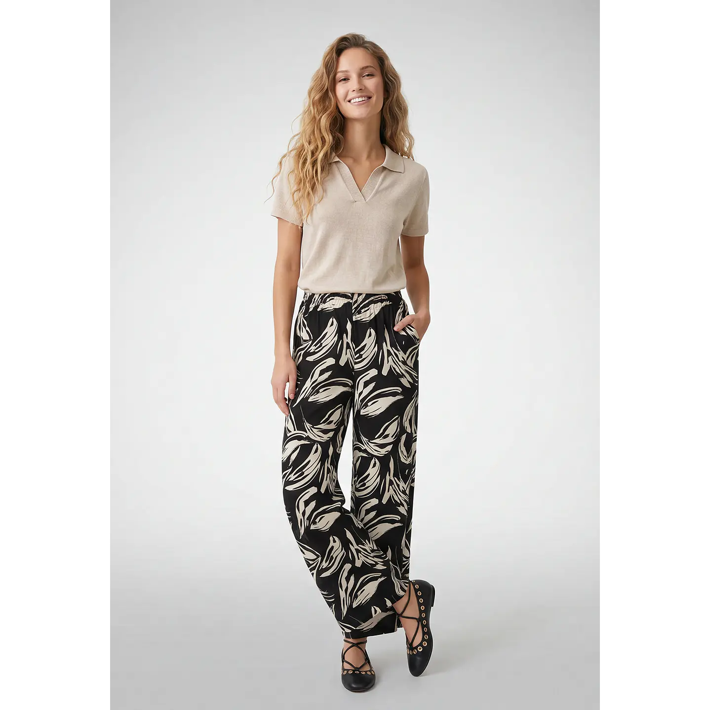 Pantalón Palazzo Mujer Negro 4