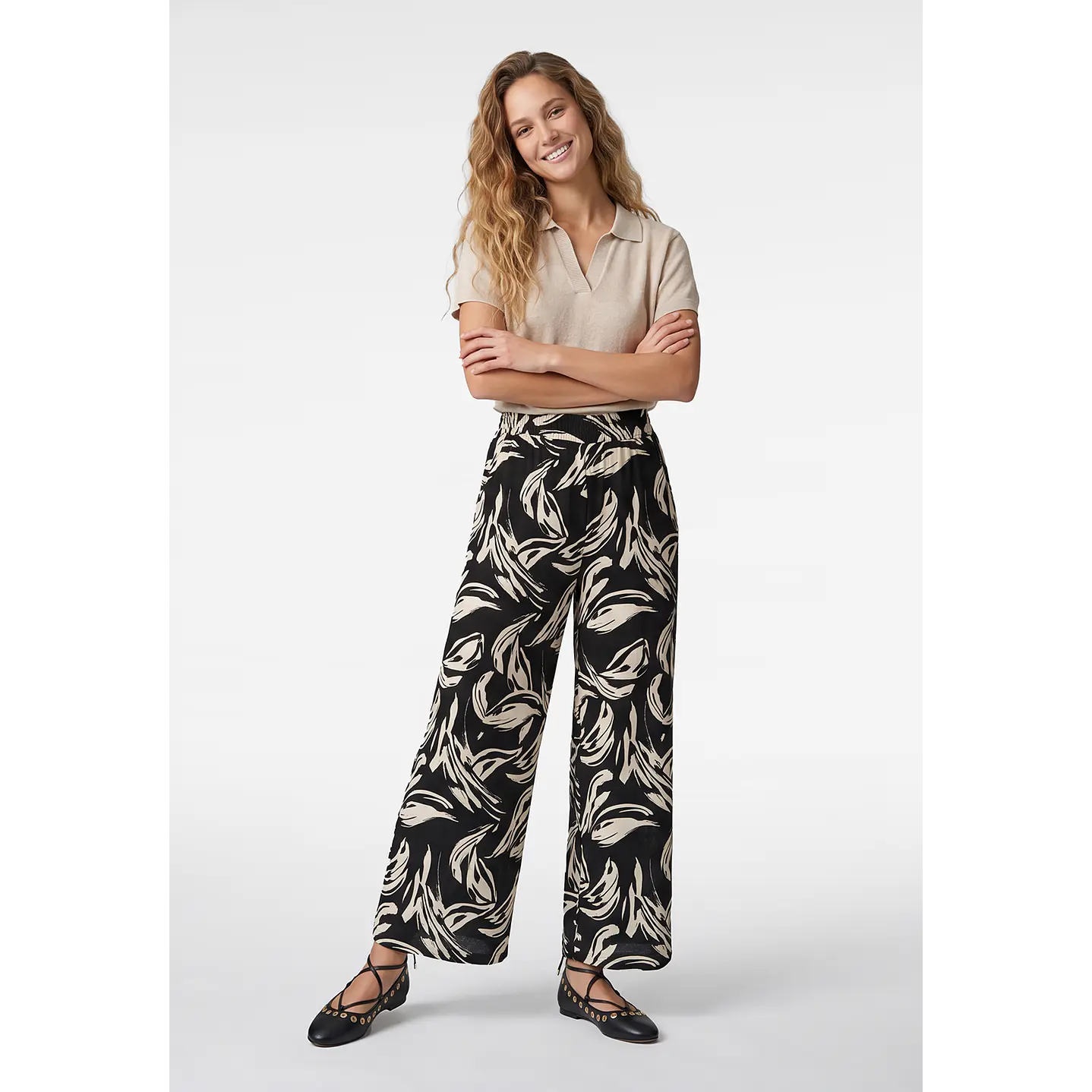 Pantalón Palazzo Mujer Negro 2