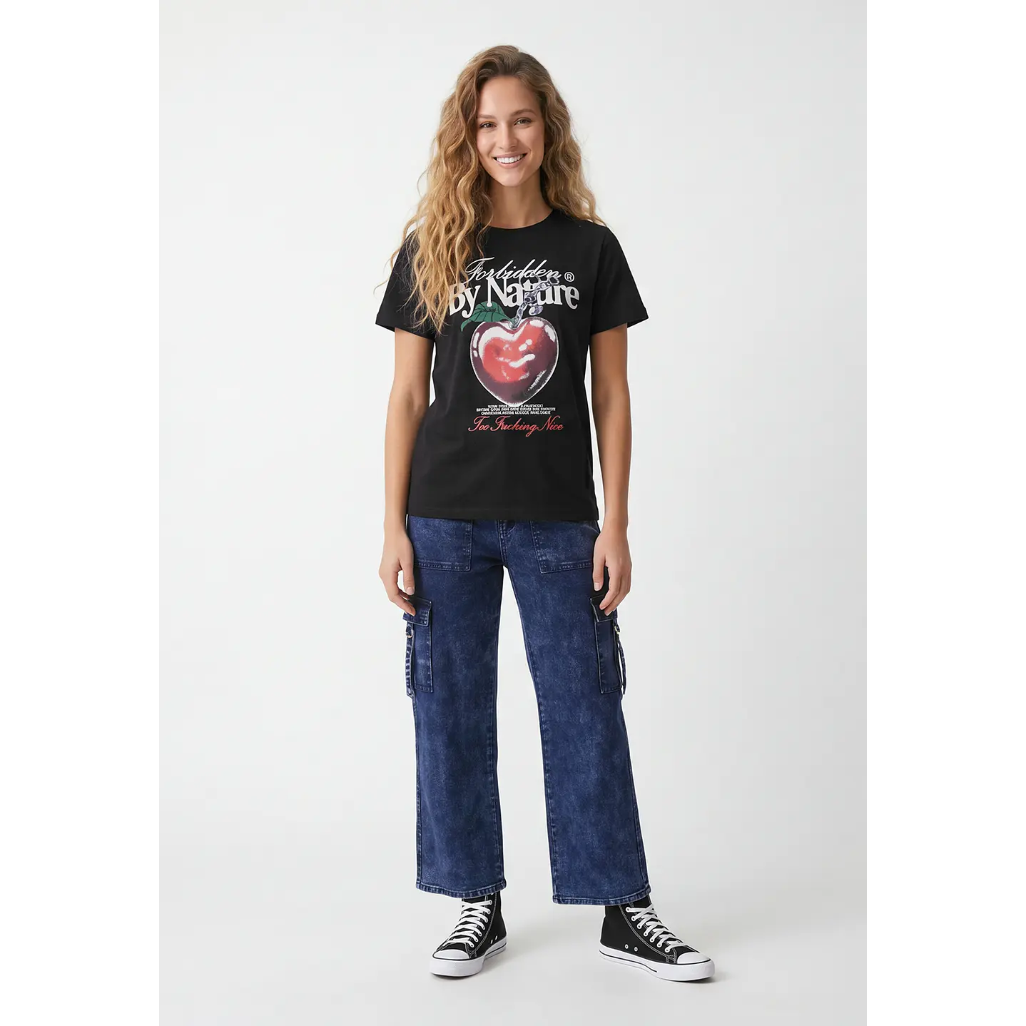 Polera Corazon Mujer Negro 2