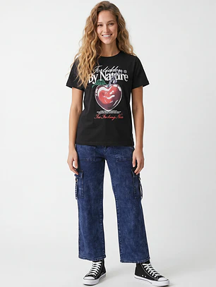 Polera Corazon Mujer Negro