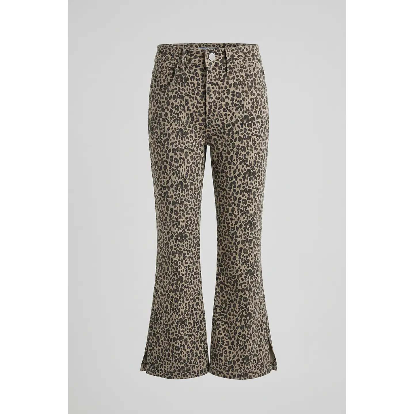 Pantalón Animal Print Flare Niña Café 1