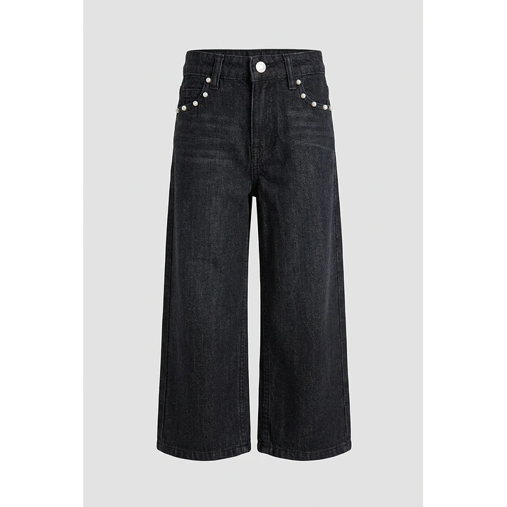 Jeans Parche Estrella Niña Negro 1