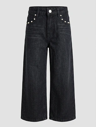 Jeans Parche Estrella Niña Negro