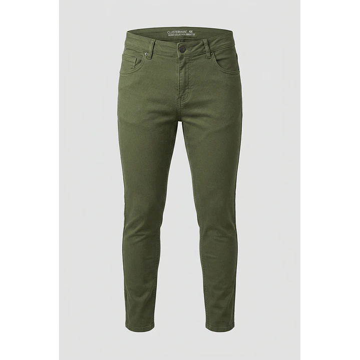 Pantalón Básico Skinny Hombre Verde 1