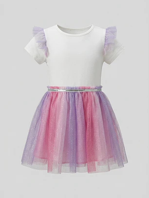 Vestido Unicornio Niña Crudo