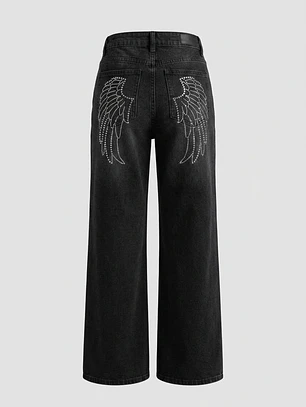 Jeans Alas Baggy Lola Negro