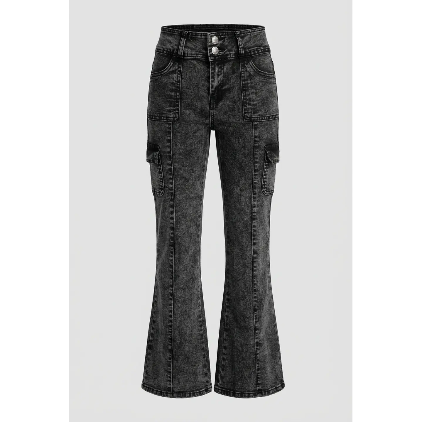 Jeans Elasticado Flare Lola Negro 1