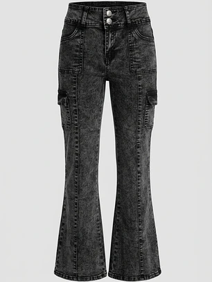 Jeans Elasticado Flare Lola Negro