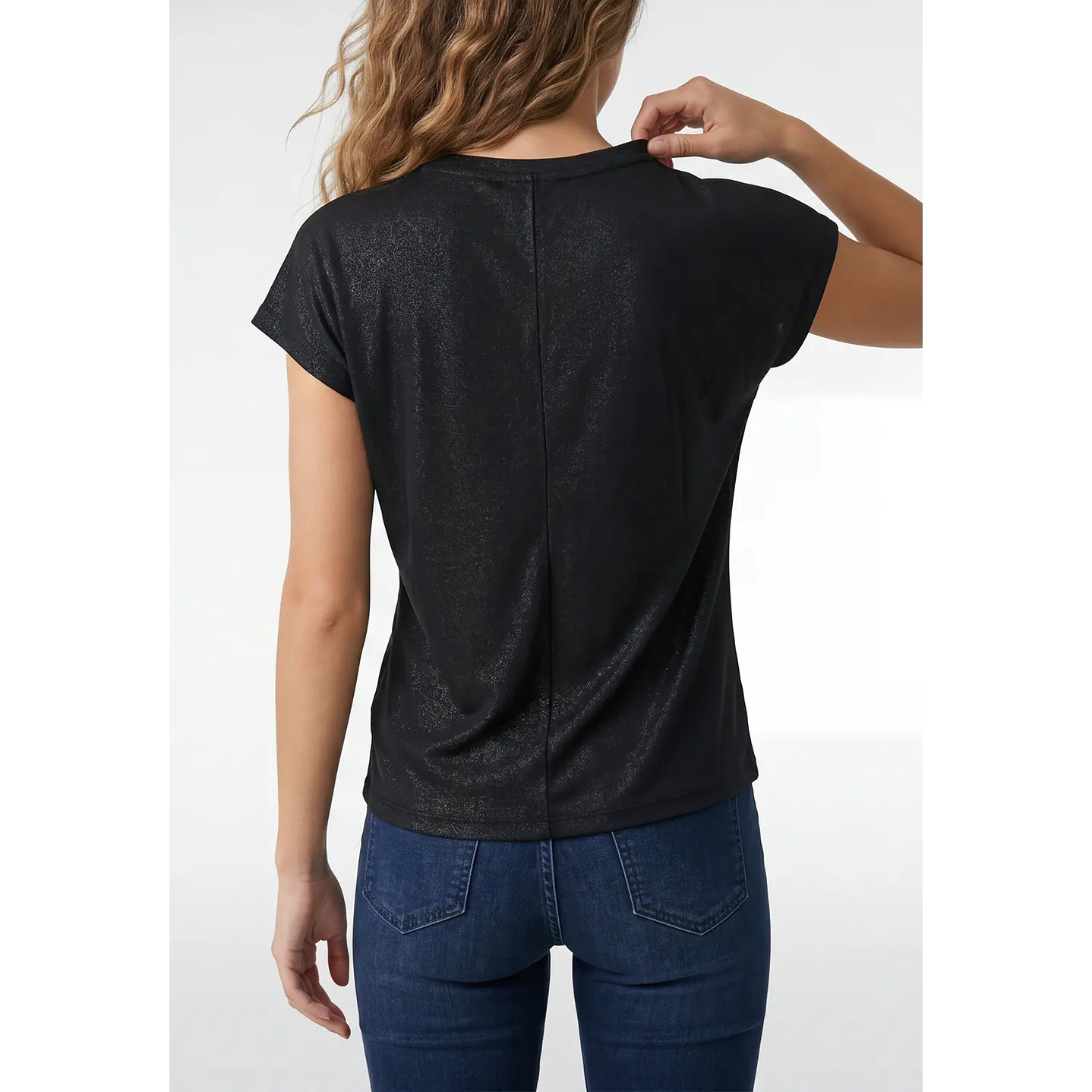 Polera Brillos Mujer Negro 3