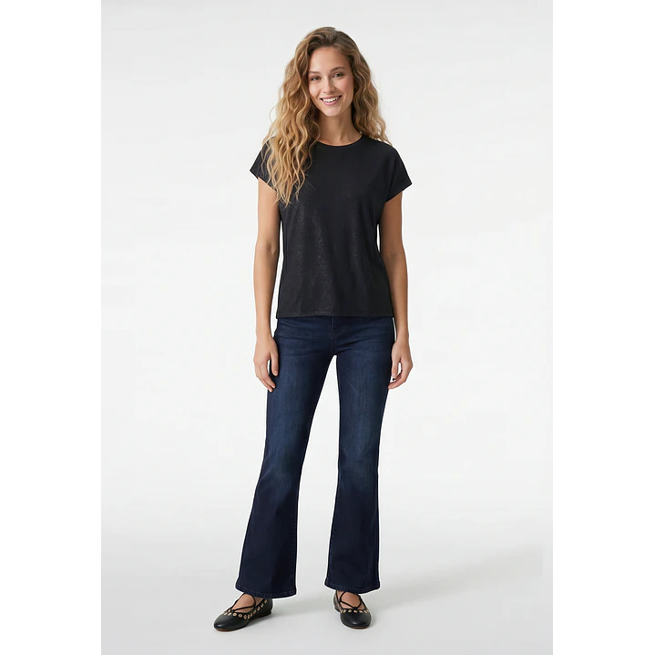 Polera Brillos Mujer Negro 2