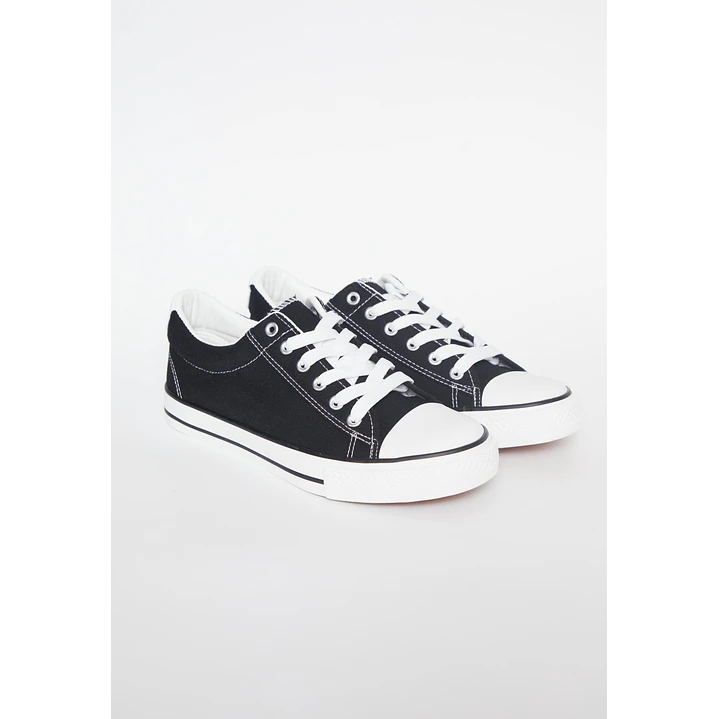 Zapatilla Lona Hombre Negro 1