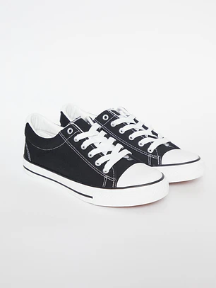 Zapatilla Lona Hombre Negro
