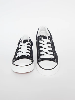 Zapatilla Lona Hombre Negro