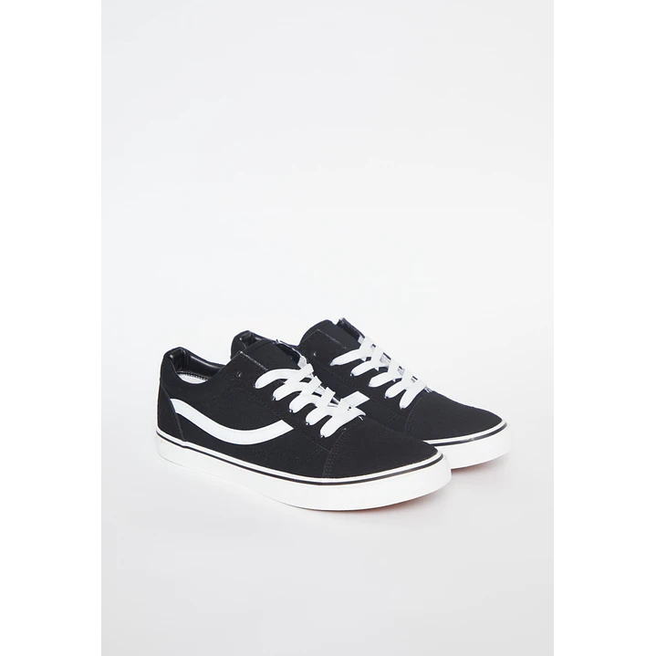 Zapatilla Lona Hombre Negro 1
