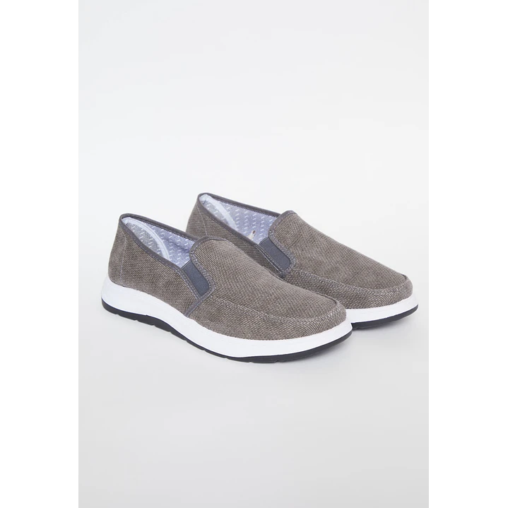 Zapatilla Lona Hombre Beige 1