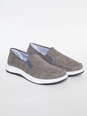 Zapatilla Lona Hombre Beige