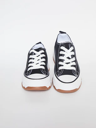 Zapatilla Lona Mujer Negro