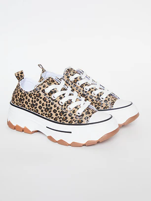 Zapatilla Lona Mujer Beige
