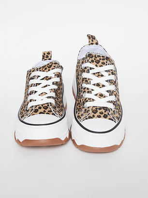 Zapatilla Lona Mujer Beige