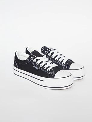 Zapatilla Lona Mujer Negro