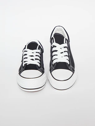 Zapatilla Lona Mujer Negro