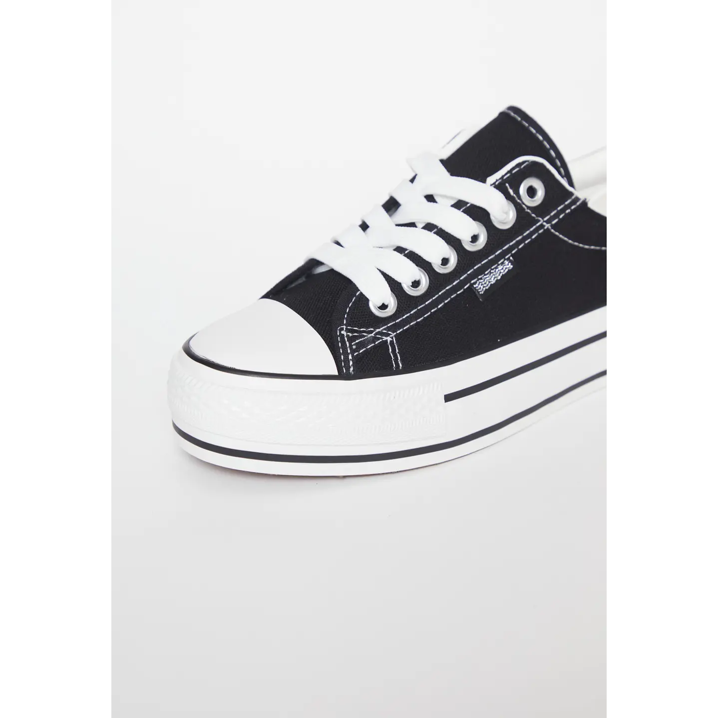 Zapatilla Lona Mujer Negro 3