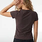 Polera Strass Recogido Lateral Mujer Café - Miniatura 4