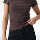 Polera Strass Recogido Lateral Mujer Café - Miniatura 3