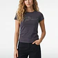 Polera Strass Recogido Lateral Mujer Gris - Miniatura 1