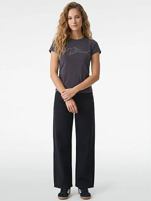 Polera Strass Recogido Lateral Mujer Gris