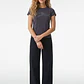 Polera Strass Recogido Lateral Mujer Gris - Miniatura 2