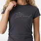 Polera Strass Recogido Lateral Mujer Gris - Miniatura 3