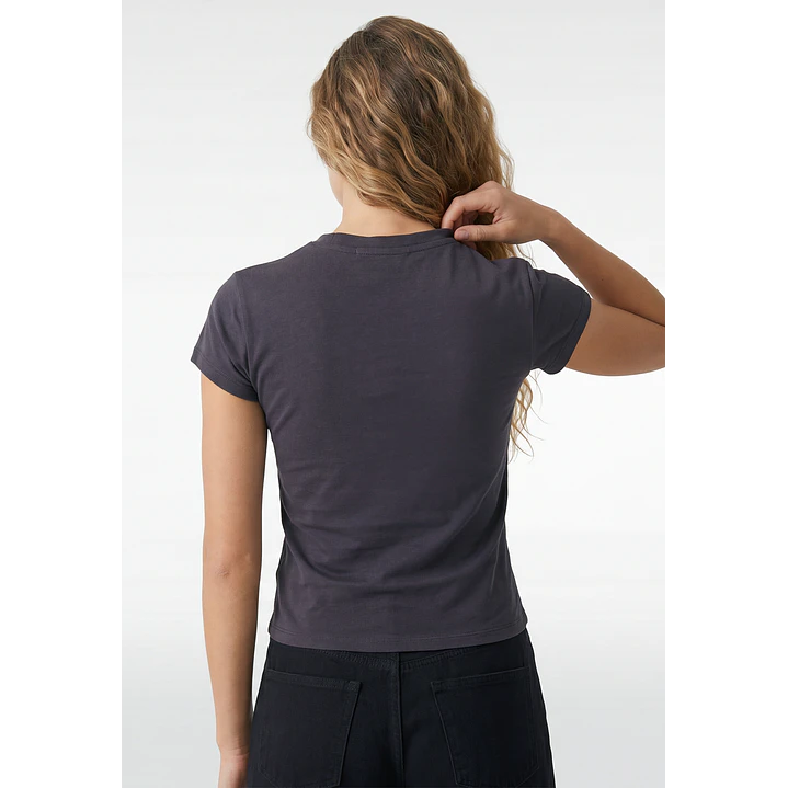 Polera Strass Recogido Lateral Mujer Gris 4
