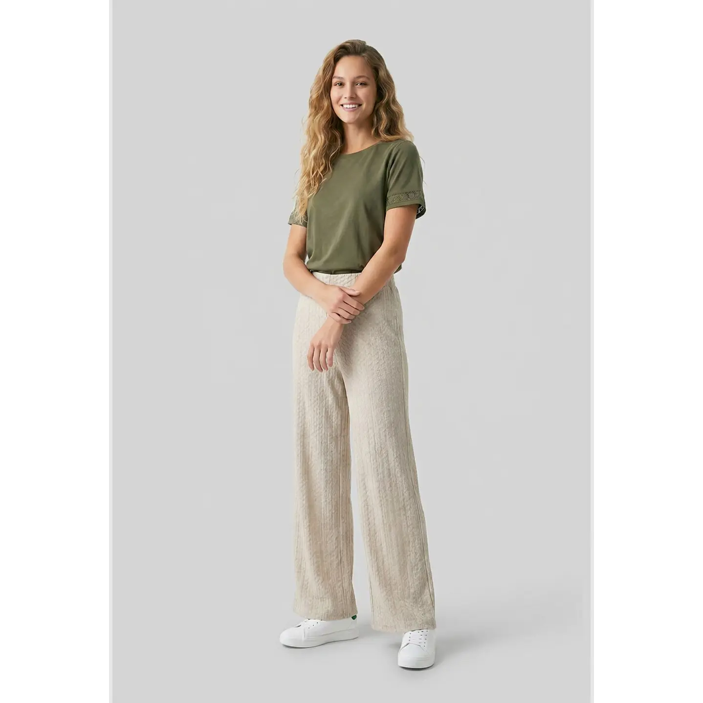 Pantalón Bambu Mujer Beige 3