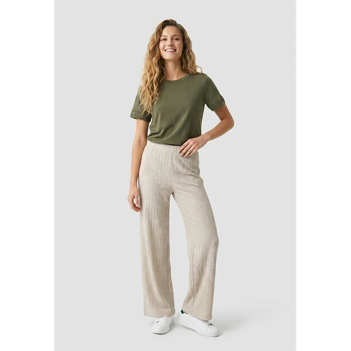 Pantalón Bambu Mujer Beige 4