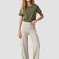 Pantalón Bambu Mujer Beige - Miniatura 4