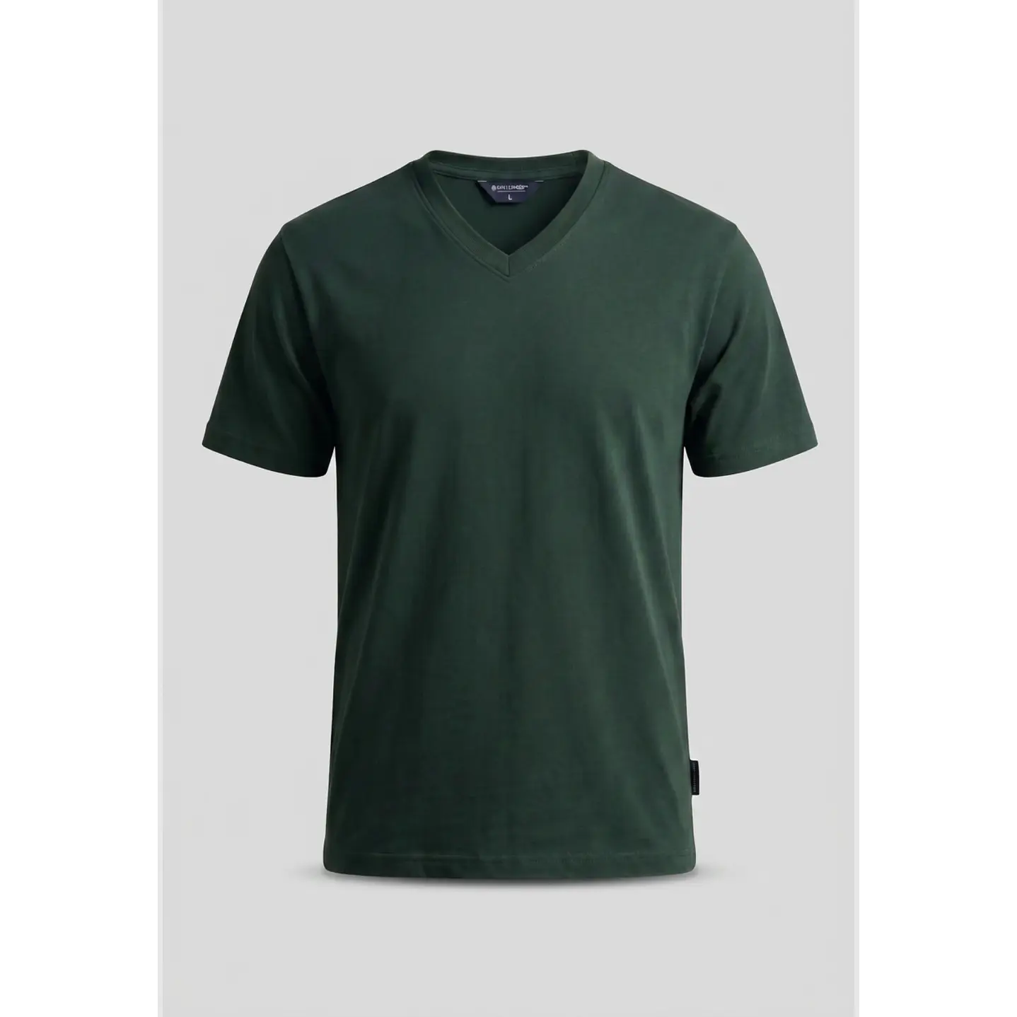 Polera Básica Cuello V Hombre Verde 5
