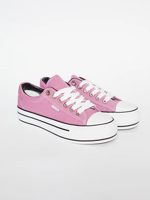 Zapatilla Lona Mujer Rosado