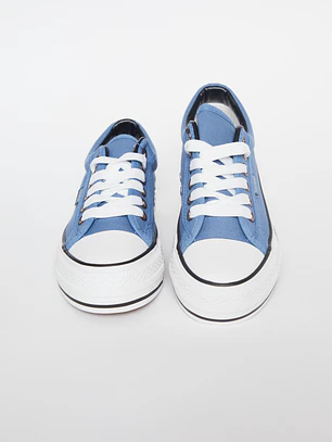 Zapatilla Lona Mujer Celeste