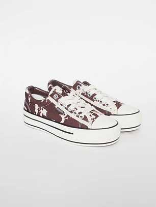 Zapatilla Lona Mujer Café