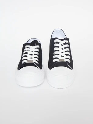 Zapatilla Lona Mujer Negro
