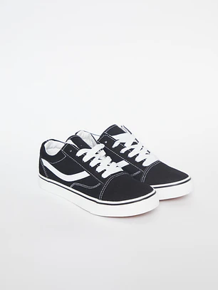Zapatilla Lona Mujer Negro