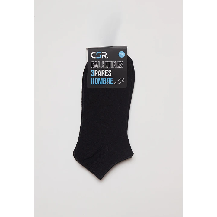 Calcetín Corto Tripack Hombre Negro 2