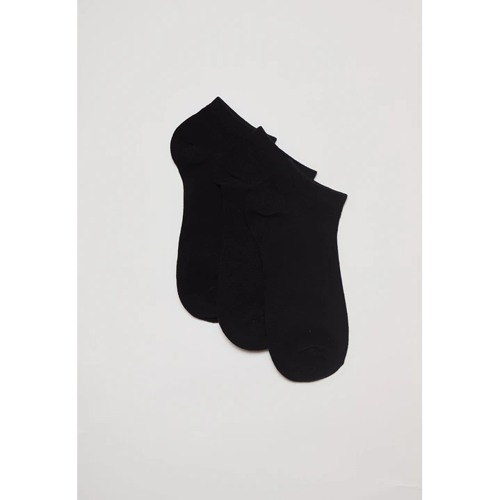 Calcetín Corto Tripack Hombre Negro 1