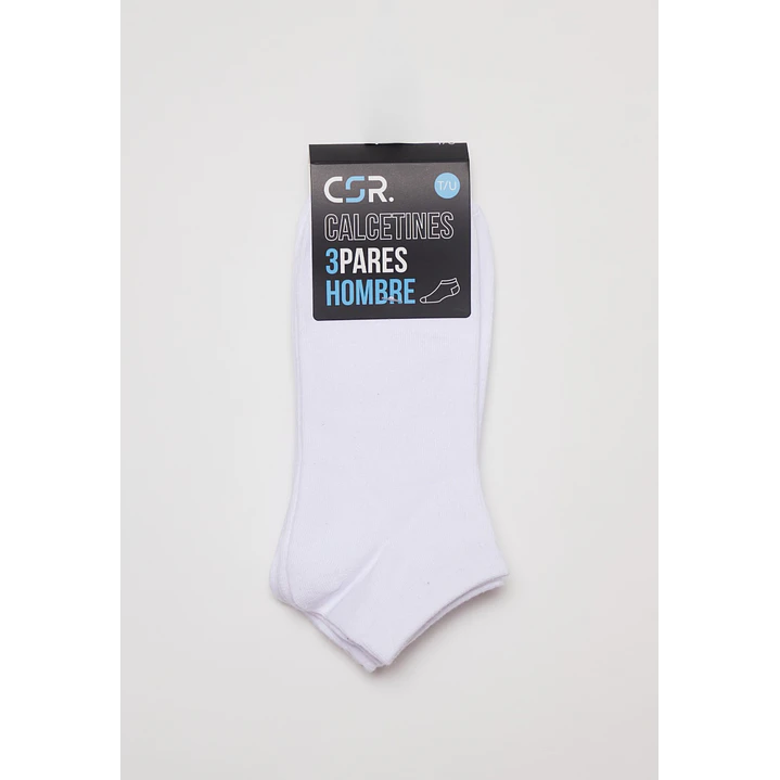 Calcetín Corto Tripack Hombre Blanco 2